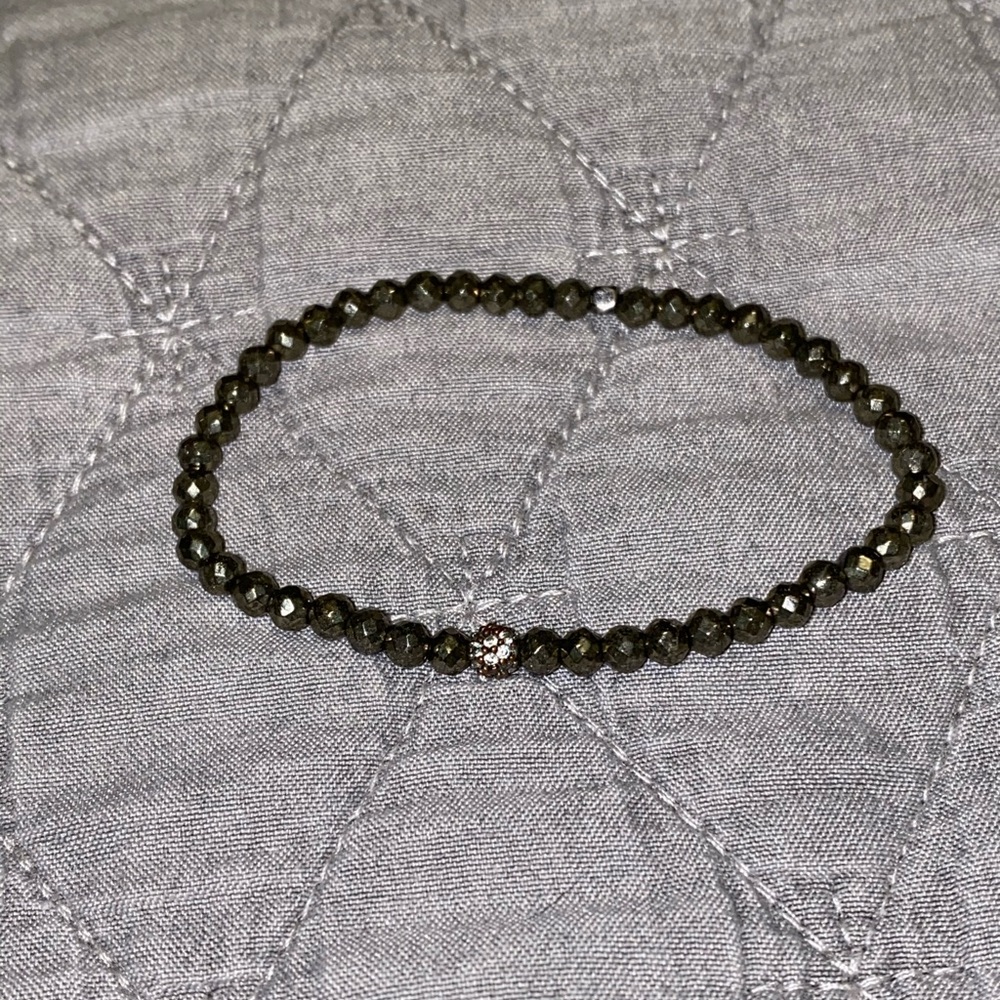 Cute beaded dark gray bracelet